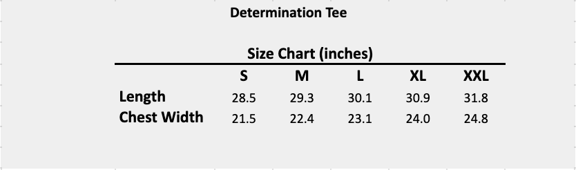 esc size chart image